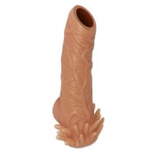 Телесная насадка с усиками и открытой головкой Nude Sleeve L - 14 см. - KOKOS - в Челябинске купить с доставкой