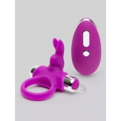 Лиловое виброкольцо с пультом ДУ Remote Control Cock Ring - Happy Rabbit - в Челябинске купить с доставкой
