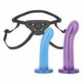 Страпон унисекс Beginners Strap-On с 2 насадками - 15 и 13 см. - Lux Fetish - купить с доставкой в Челябинске