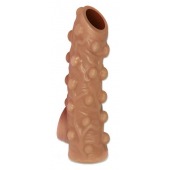 Телесная насадка с бугорками и открытой головкой Nude Sleeve S - 10 см. - KOKOS - в Челябинске купить с доставкой