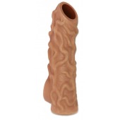 Телесная насадка с венками и открытой головкой Nude Sleeve S - 10 см. - KOKOS - в Челябинске купить с доставкой