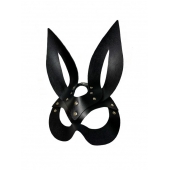Черная кожаная маска зайки Miss Bunny - БДСМ Арсенал - купить с доставкой в Челябинске