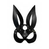 Черная кожаная маска зайки Miss Bunny - БДСМ Арсенал - купить с доставкой в Челябинске