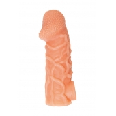 Телесная закрытая насадка с венками Cock Sleeve Size L - 17,6 см. - KOKOS - в Челябинске купить с доставкой