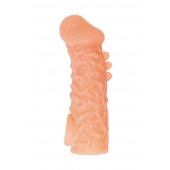 Телесная закрытая насадка с шершавой головкой Cock Sleeve Size M - 15,6 см. - KOKOS - в Челябинске купить с доставкой
