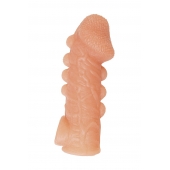 Телесная закрытая насадка с шишечками Cock Sleeve Size S - 13,8 см. - KOKOS - в Челябинске купить с доставкой