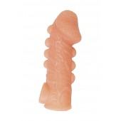 Телесная закрытая насадка с шишечками Cock Sleeve Size L - 17,6 см. - KOKOS - в Челябинске купить с доставкой