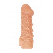 Телесная закрытая насадка с пучками шишечек Cock Sleeve Size L - 17,6 см. - KOKOS - в Челябинске купить с доставкой