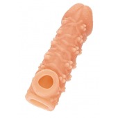 Телесная закрытая насадка с пучками шишечек Cock Sleeve Size L - 17,6 см. - KOKOS - в Челябинске купить с доставкой