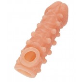 Телесная закрытая насадка с шариками Cock Sleeve Size M - 15,6 см. - KOKOS - в Челябинске купить с доставкой