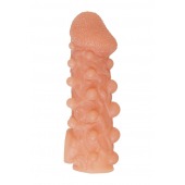 Телесная закрытая насадка с шариками Cock Sleeve Size L - 17,6 см. - KOKOS - в Челябинске купить с доставкой