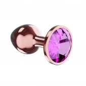 Пробка цвета розового золота с лиловым кристаллом Diamond Quartz Shine L - 8,3 см. - Lola Games - купить с доставкой в Челябинске