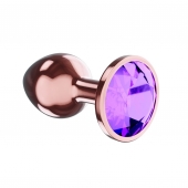Пробка цвета розового золота с фиолетовым кристаллом Diamond Amethyst Shine L - 8,3 см. - Lola Games - купить с доставкой в Челябинске