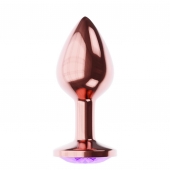 Пробка цвета розового золота с фиолетовым кристаллом Diamond Amethyst Shine L - 8,3 см. - Lola Games - купить с доставкой в Челябинске