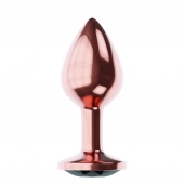 Пробка цвета розового золота с черным кристаллом Diamond Jet Shine L - 8,3 см. - Lola Games - купить с доставкой в Челябинске
