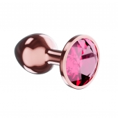 Пробка цвета розового золота с малиновым кристаллом Diamond Ruby Shine L - 8,3 см. - Lola Games - купить с доставкой в Челябинске