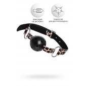 Черный кляп-шар на леопардовых ремешках Anonymo - ToyFa - купить с доставкой в Челябинске