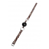 Черный кляп-шар на леопардовых ремешках Anonymo - ToyFa - купить с доставкой в Челябинске