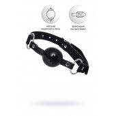 Черный кляп-шар на кожаных ремешках Anonymo - ToyFa - купить с доставкой в Челябинске