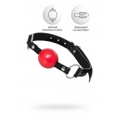 Красный кляп-шар на черных ремешках Anonymo - ToyFa - купить с доставкой в Челябинске