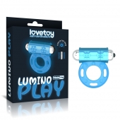 Голубое, светящееся в темноте эрекционное виброкольцо Lumino Play Vibrating Penis Ring - Lovetoy - в Челябинске купить с доставкой