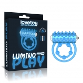 Голубое, светящееся в темноте виброкольцо Lumino Play Vibrating Penis Ring - Lovetoy - в Челябинске купить с доставкой