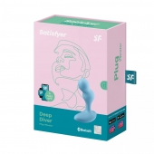 Голубой анальный вибростимулятор Deep Driver - 11,2 см. - Satisfyer - в Челябинске купить с доставкой