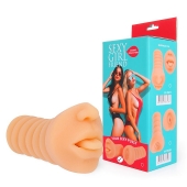 Телесный мастурбатор-ротик с высунутым язычком - Bior toys - в Челябинске купить с доставкой