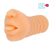 Телесный мастурбатор-ротик с высунутым язычком - Bior toys - в Челябинске купить с доставкой