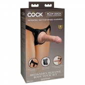 Страпон с телесной насадкой на присоске Beginner s Silicone Body Dock Kit - 14 см. - Pipedream - купить с доставкой в Челябинске