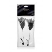 Зажимы для сосков с черными перьями Sweet Caress Feather Nipple Clumps - Sweet Caress - купить с доставкой в Челябинске