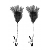 Зажимы для сосков с черными перьями Sweet Caress Feather Nipple Clumps - Sweet Caress - купить с доставкой в Челябинске