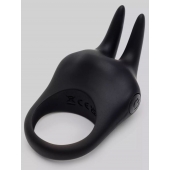 Черное эрекционное виброкольцо Sensation Rechargeable Vibrating Rabbit Love Ring - Fifty Shades of Grey - в Челябинске купить с доставкой