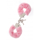 Металлические наручники с розовой меховой опушкой METAL HANDCUFF WITH PLUSH PINK - Dream Toys - купить с доставкой в Челябинске