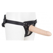 Пустотелый страпон Harness CLASSIC с бандажом - 19,5 см. - LOVETOY (А-Полимер) - купить с доставкой в Челябинске