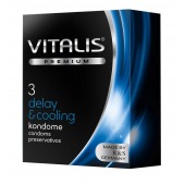 Презервативы VITALIS PREMIUM delay   cooling с охлаждающим эффектом - 3 шт. - Vitalis - купить с доставкой в Челябинске