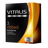 Ребристые презервативы VITALIS PREMIUM ribbed - 3 шт. - Vitalis - купить с доставкой в Челябинске