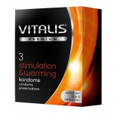 Презервативы VITALIS PREMIUM stimulation   warming с согревающим эффектом - 3 шт. - Vitalis - купить с доставкой в Челябинске