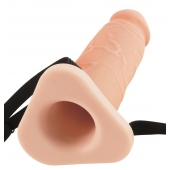 Телесный реалистичный фаллоимитатор с полостью Silicone Hollow Extension - 20 см. - Pipedream - купить с доставкой в Челябинске