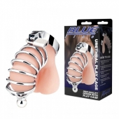 Серебристая клетка для члена Urethral Play Cage - BlueLine - купить с доставкой в Челябинске
