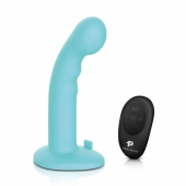 Голубая изогнутая насадка 6in Remote Control Ripple P-Spot G-Spot на черных трусиках - 16 см. - Pegasus - купить с доставкой в Челябинске