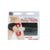 Металлические наручники с чёрной меховой опушкой - Dream Toys - купить с доставкой в Челябинске