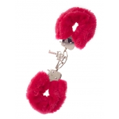 Металлические наручники с красной меховой опушкой METAL HANDCUFF WITH PLUSH RED - Dream Toys - купить с доставкой в Челябинске