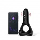 Черное виброкольцо Magic Motion Rise с подхватом мошонки - Magic Motion - в Челябинске купить с доставкой
