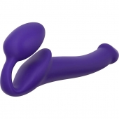 Фиолетовый безремневой страпон Silicone Bendable Strap-On - size M - Strap-on-me - купить с доставкой в Челябинске