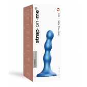 Голубая насадка Strap-On-Me Dildo Plug Balls size S - Strap-on-me - купить с доставкой в Челябинске