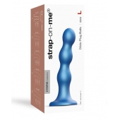 Голубая насадка Strap-On-Me Dildo Plug Balls size L - Strap-on-me - купить с доставкой в Челябинске