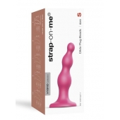 Розовая насадка Strap-On-Me Dildo Plug Beads size S - Strap-on-me - купить с доставкой в Челябинске