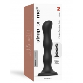 Черная насадка Strap-On-Me Dildo Geisha Balls size M - Strap-on-me - купить с доставкой в Челябинске