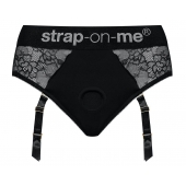 Черные трусики для насадок Diva Lingerie Harness - size S - Strap-on-me - купить с доставкой в Челябинске